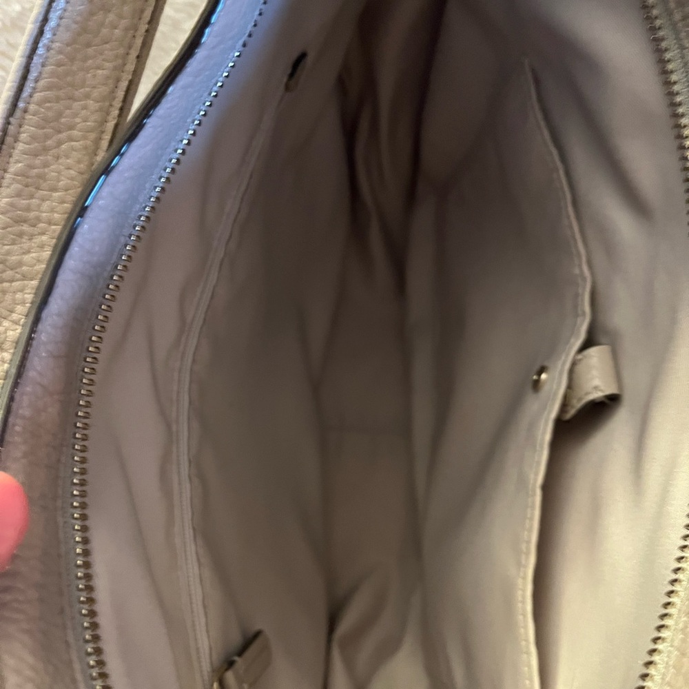 Kate Spade Soft Taupe Hobo Shoulder Bag . Cherry bag charm included 101/2x121/2 - Picture 9 of 16